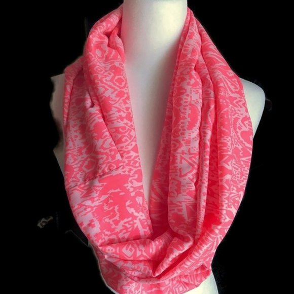 N/A Accessories - 4/$25 Neon Pink and White Pattern Infinity Scarf